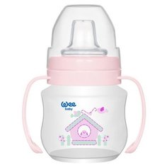 Поильник-непроливайка Wee Baby (753), 125 мл розовый/птичка