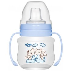 Поильник-непроливайка Wee Baby (753), 125 мл мишка/голубой