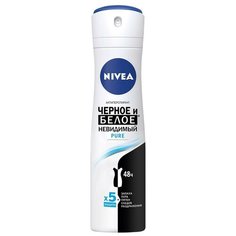 Nivea антиперспирант, спрей, Черное и Белое Невидимый Pure, 150 мл