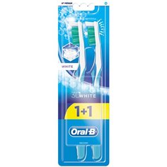 Зубная щетка Oral-B 3D White отбеливание: средней жесткости, в ассортименте, 2 шт.