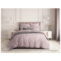 Комплект постельного белья Pink, без рисунка, розовый размер 1.5 наволочки 70 х 70 Guten Morgen