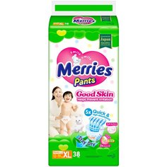 Merries подгузники-трусики Good Skin XL (12-19 кг), 38 шт.