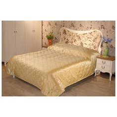 Покрывало Guten Morgen, стеганое Ultrasonic taffeta gold, клетка, желтый ; Размер: 2.0