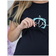 Платье для беременных и кормящих женщин 3-160505А Темно-синий 42 ФЭСТ