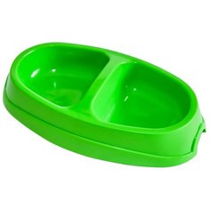 Миска Киспис универсальная из антибактериального ЭКОпластика двойная зеленый