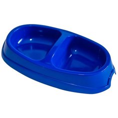 Миска Киспис универсальная из антибактериального ЭКОпластика двойная синий