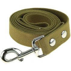 Поводок для собак Киспис с усиленным карабином до 300 кг хаки 5 м