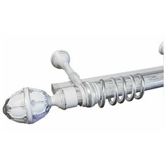 Карниз для штор в комнату Элегантс 140 см белый с серебром Дубрава