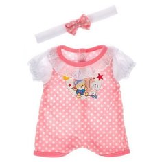 Ukoka baby Костюм для куклы 35 см 6186-6 белый/розовый