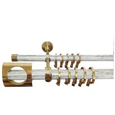 Карниз двухрядный"Гермес" Слоновая кость с золотом - 1,4 м Дубрава