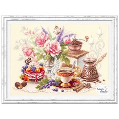 Набор для вышивания крестиком Чудесная Игла На чашечку кофе?! 40*28 см