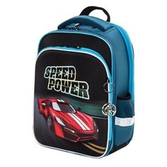 BRAUBERG Ранец Quadro Speed power (229955), черный/бирюзовый