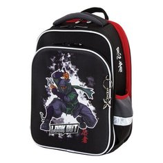 BRAUBERG Ранец Quadro "Ninja" (229954), черный/красный