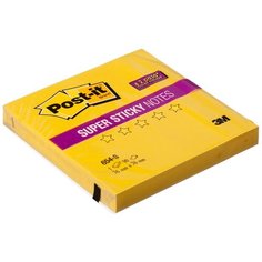 Блок-кубик Post-it Super Sticky, 76*76 мм, желтый, 90 листов (7100062368)