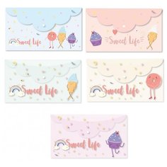 Папка-конверт на кнопке Attache Selection Sweet life, 225*130 мм, 200 мкм, 5 шт (ПК-03.1)