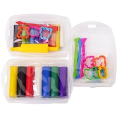 Пластилин Юнландия в боксе, Юнландик в зоопарке, 12 цветов, 620 г, скалка, 4 стека, 8 формочек (105866)