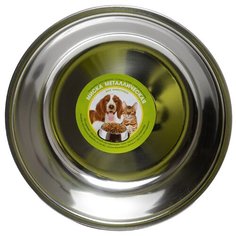 Миска металл/пластик 0,45л антискользящая розовая ЛАПКИ Ankur