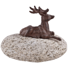 Фигурка декоративная "Олень на камне" Esschert Design, 12.5 x 15.2 x 12.4 см