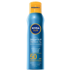 Солнцезащитный сухой спрей 50 spf Nivea Sun "Защита и легкость" 200 мл