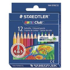 Карандаши цветные STAEDTLER (Германия) "Noris club", 12 цветов, грифель 3 мм, укороченные, 144 01NC1211, 3 шт.