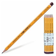 Карандаш чернографитный KOH-I-NOOR, 1 шт., "Black Sun", HB, без резинки, корпус желтый, заточенный, 1770, 17700HB00167, 12 шт.
