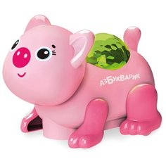 Развивающая игрушка Азбукварик Диско-зверята. Свинка, светло-розовый