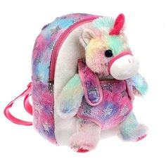 Сумка-рюкзак Fluffy Family, текстиль, розовый/голубой