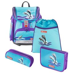 Step By Step Ранец Touch2 Happy Dolphins 4 предмета (138931), голубой