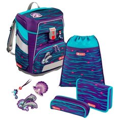 Step By Step Ранец SpACE Happy Dolphins 5 предметов (138945), голубой/фиолетовый