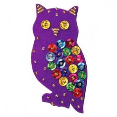 Клеvер Набор для вышивания бисером и пайетками Яркий патч Яркая сова 8,5 х 4,5 см (АФ 10-061) Клевер