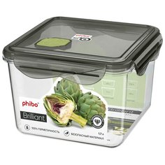 Phibo Контейнер Brilliant 1.7 л, 16x16 см, прозрачный/черный