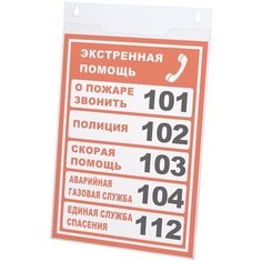 Подставка BRAUBERG настенная для рекламных материалов A4 вертикальная 290428, прозрачный