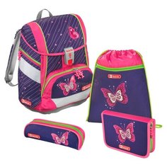 Step By Step Ранец 2in1 Shiny Butterfly 4 предмета (138955), фиолетовый/розовый