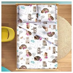 Постельное белье "ДайПоспать" перкаль; Пушистики; размер 1.5 Традиция