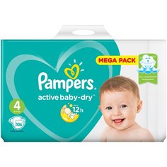 Pampers подгузники Active Baby-Dry 4 (9-14 кг), 106 шт.