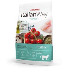 Сухой корм для стерилизованных кошек Italian Way контроль веса и профилактика аллергии, с форелью 1.5 кг