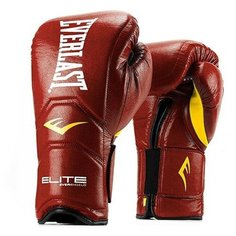 Перчатки тренировочные на липучке Everlast Elite Pro 14oz красные