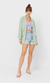 Stradivarius Открытый Блейзер В Стиле Рустик Зеленый Xl