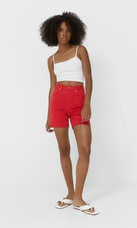 Stradivarius Длинные Шорты Красный 38