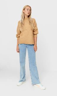 Stradivarius Свитер Из Валяной Пряжи Бежевый L