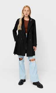 Stradivarius Базовый Тренч Черный M