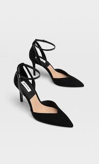 Stradivarius Туфли На Каблуке С Ремешком На Щиколотке Черный 39