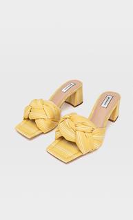 Stradivarius Босоножки Из Ткани И На Каблуке Желтый 40