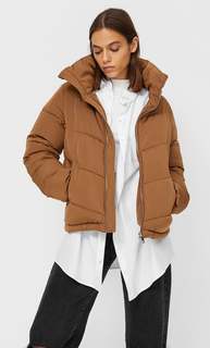 Stradivarius Стеганая Куртка С Высоким Воротником Жженый M