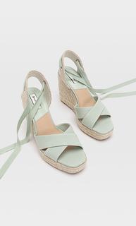 Stradivarius Сандалии На Джутовой Платформе С Завязками Multicolor 37