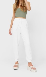 Stradivarius Спортивные Брюки Из Мягкой Ткани Белый M