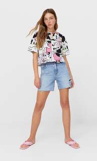 Stradivarius Футболка «Микки» Черный Xs