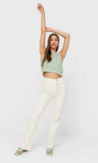 Stradivarius Жилет Из Кружева Кроше Зеленый L