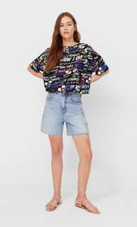 Stradivarius Футболка С Принтом Disney Черный Xl