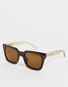 Квадратные солнцезащитные очки унисекс в стиле 70-х в темно-коричневой леопардовой оправе A.Kjaerbede Nancy-Коричневый цвет